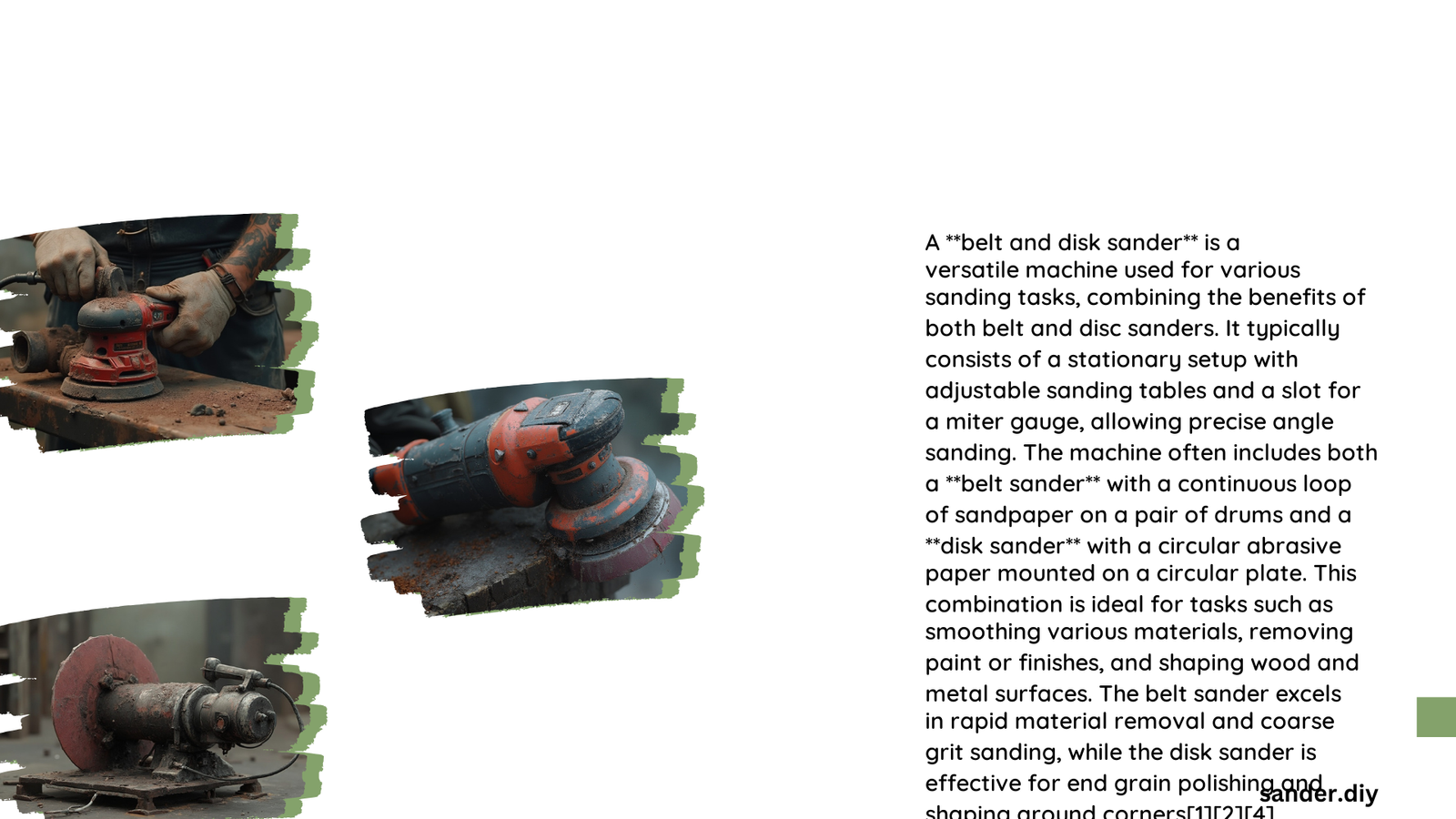 belt and disk sander definition