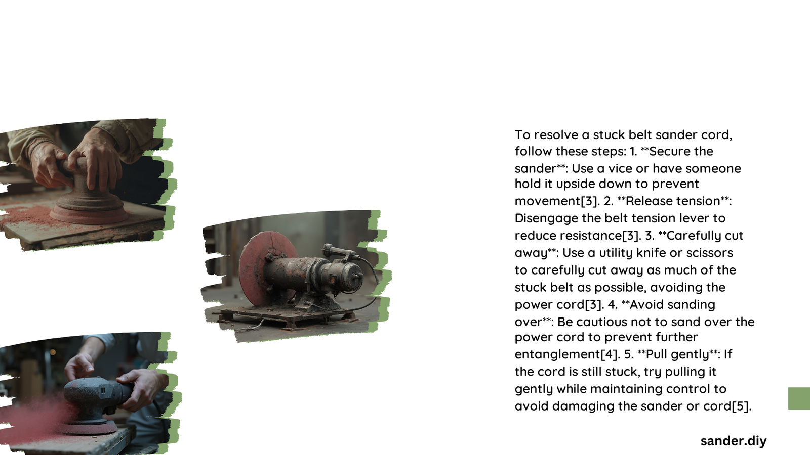 belt sander cord stuck