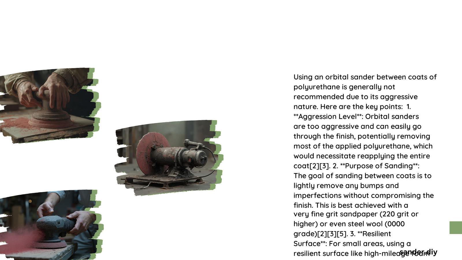 can i use an orbital sander between coats of polyurethane