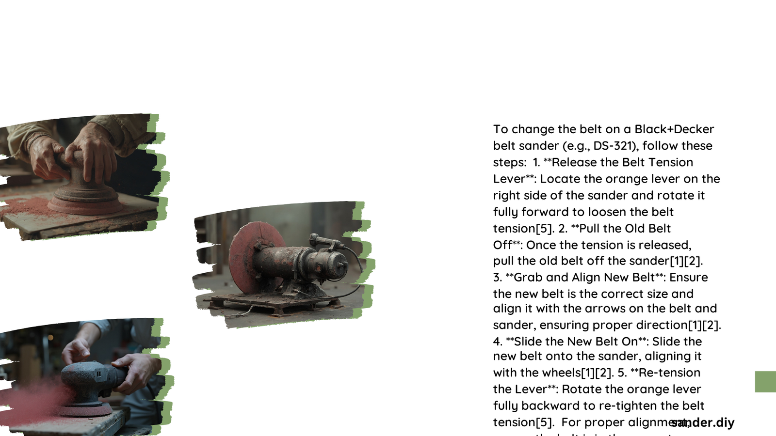change belt sander black and decker