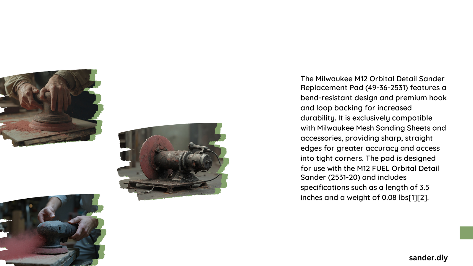 milwaukee orbital sander replacement head