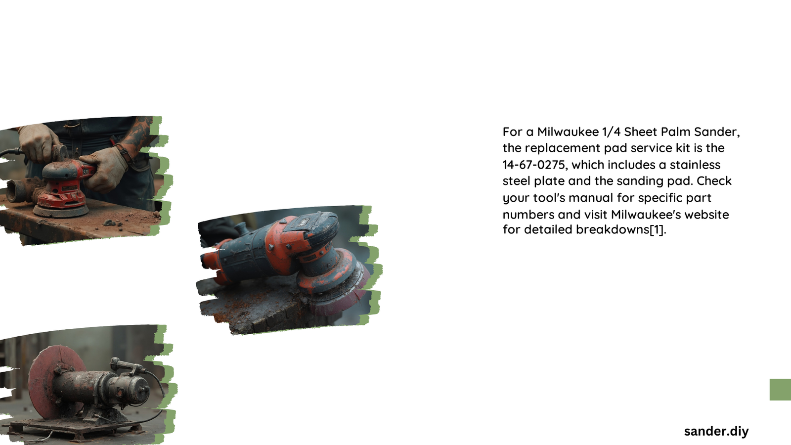 milwaukee palm sander pad replacement