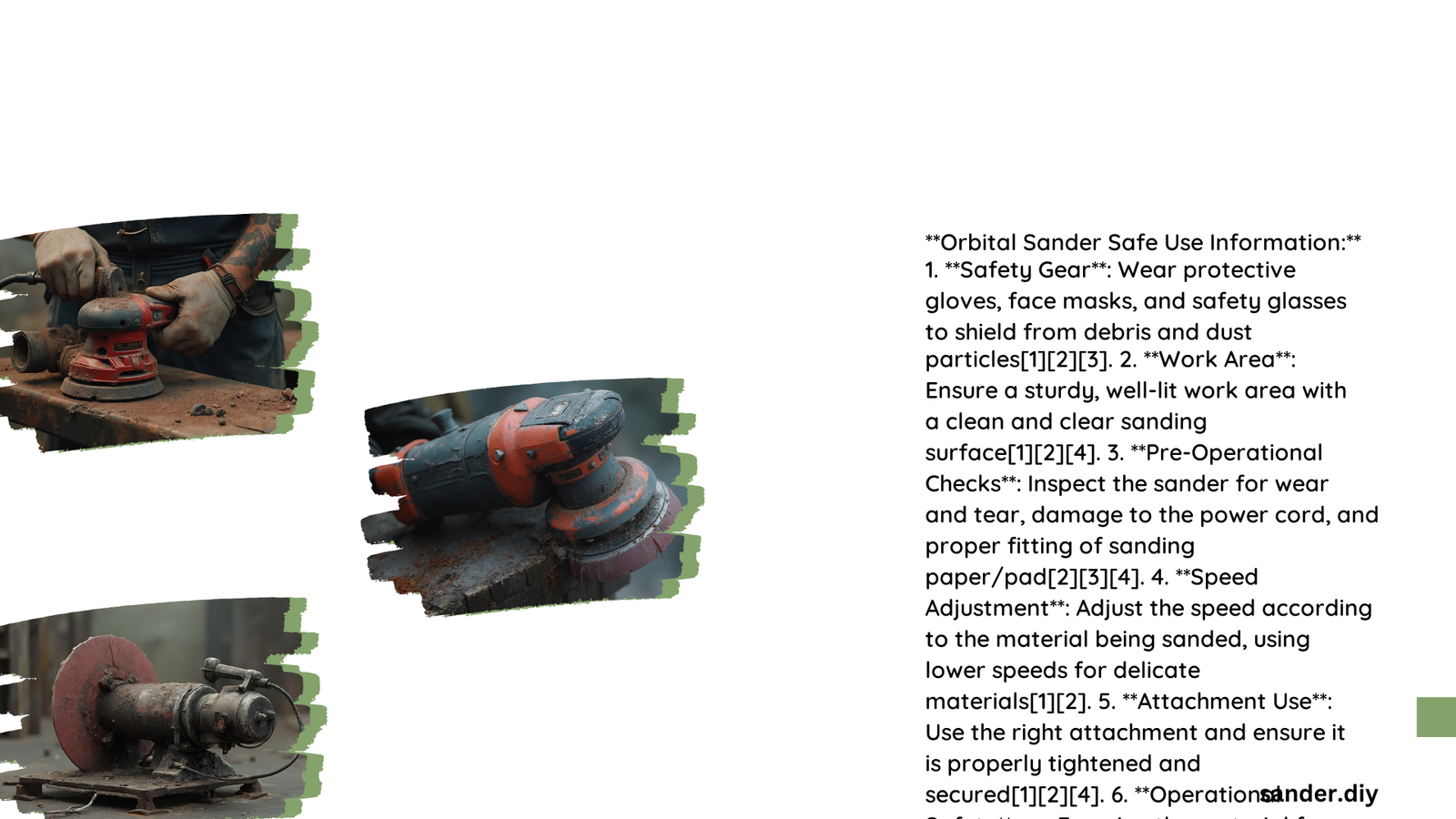 orbital sander safe use information
