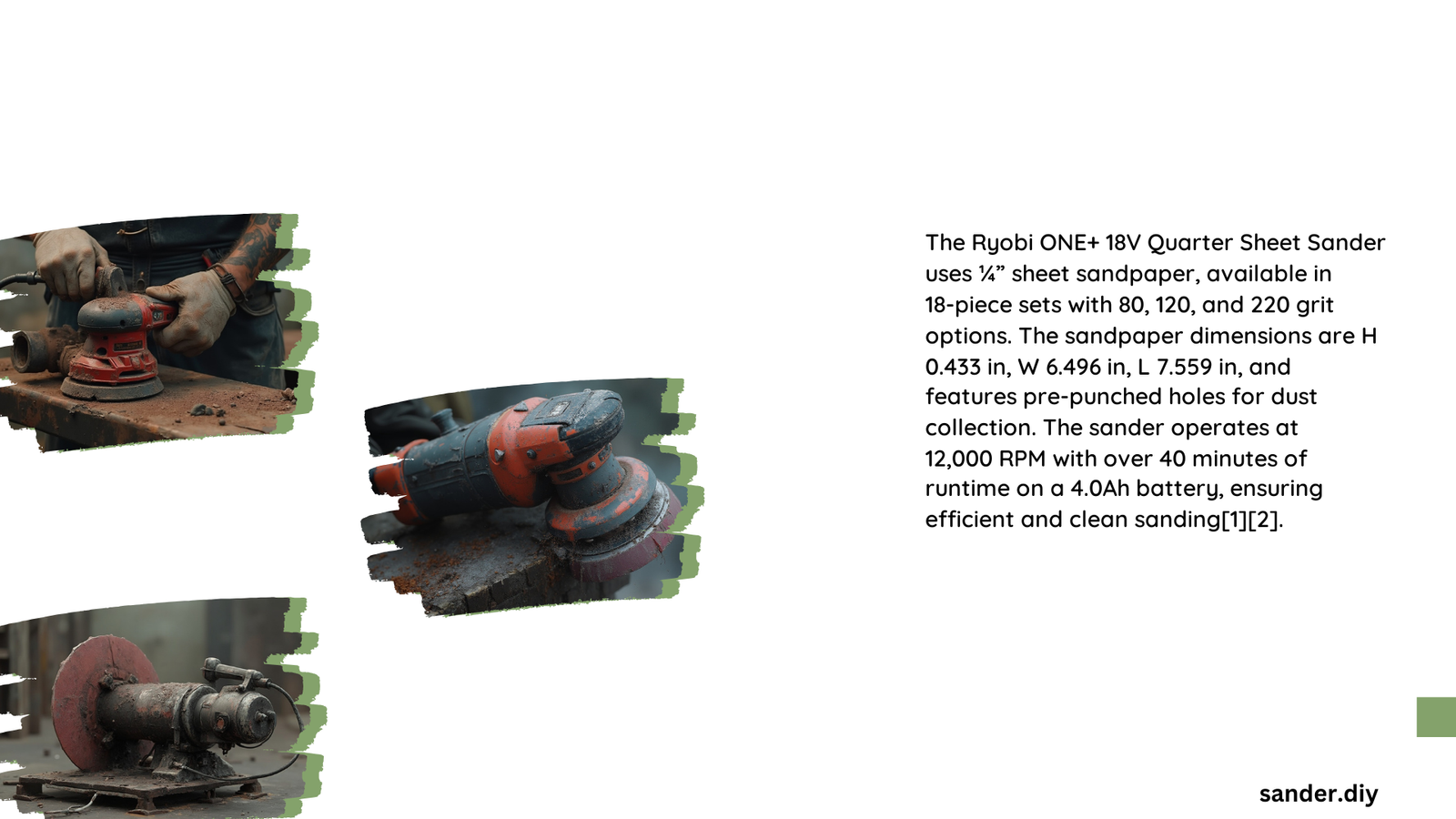 ryobi one palm sander sheets