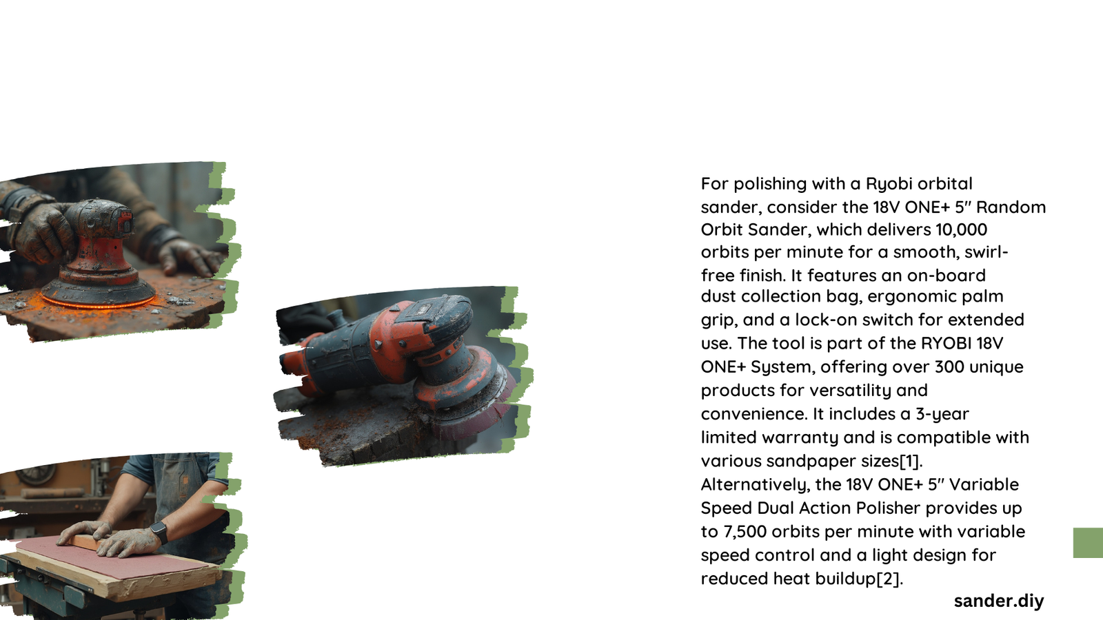 ryobi orbital sander for polishing