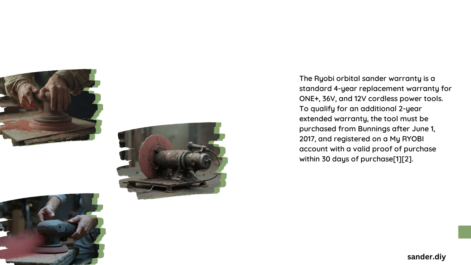 ryobi orbital sander warranty