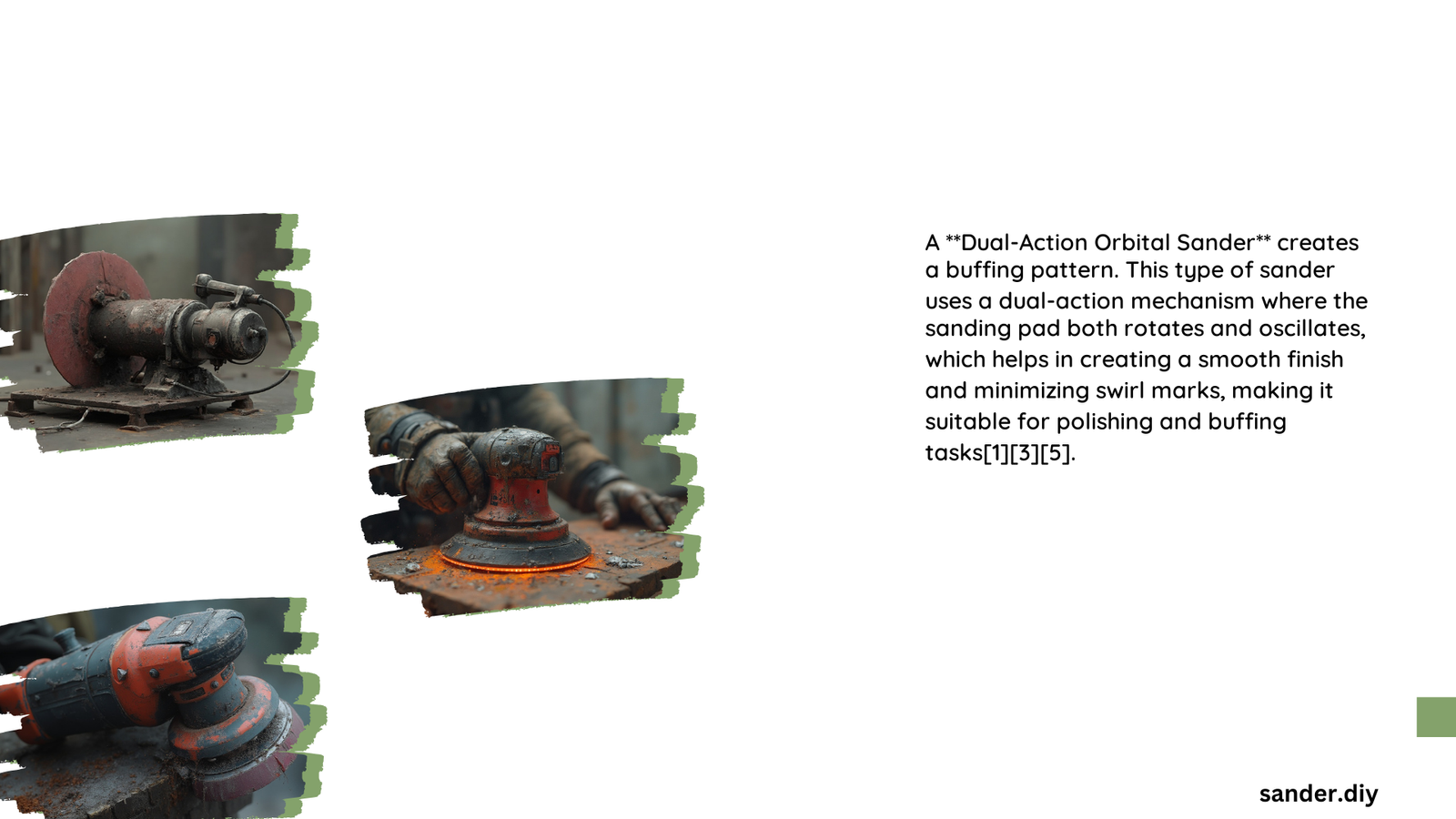 which air sander creates a buffing pattern