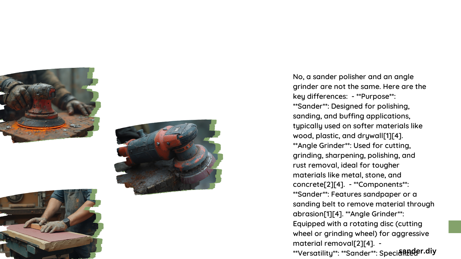 a sander polisher the same as angle grinder