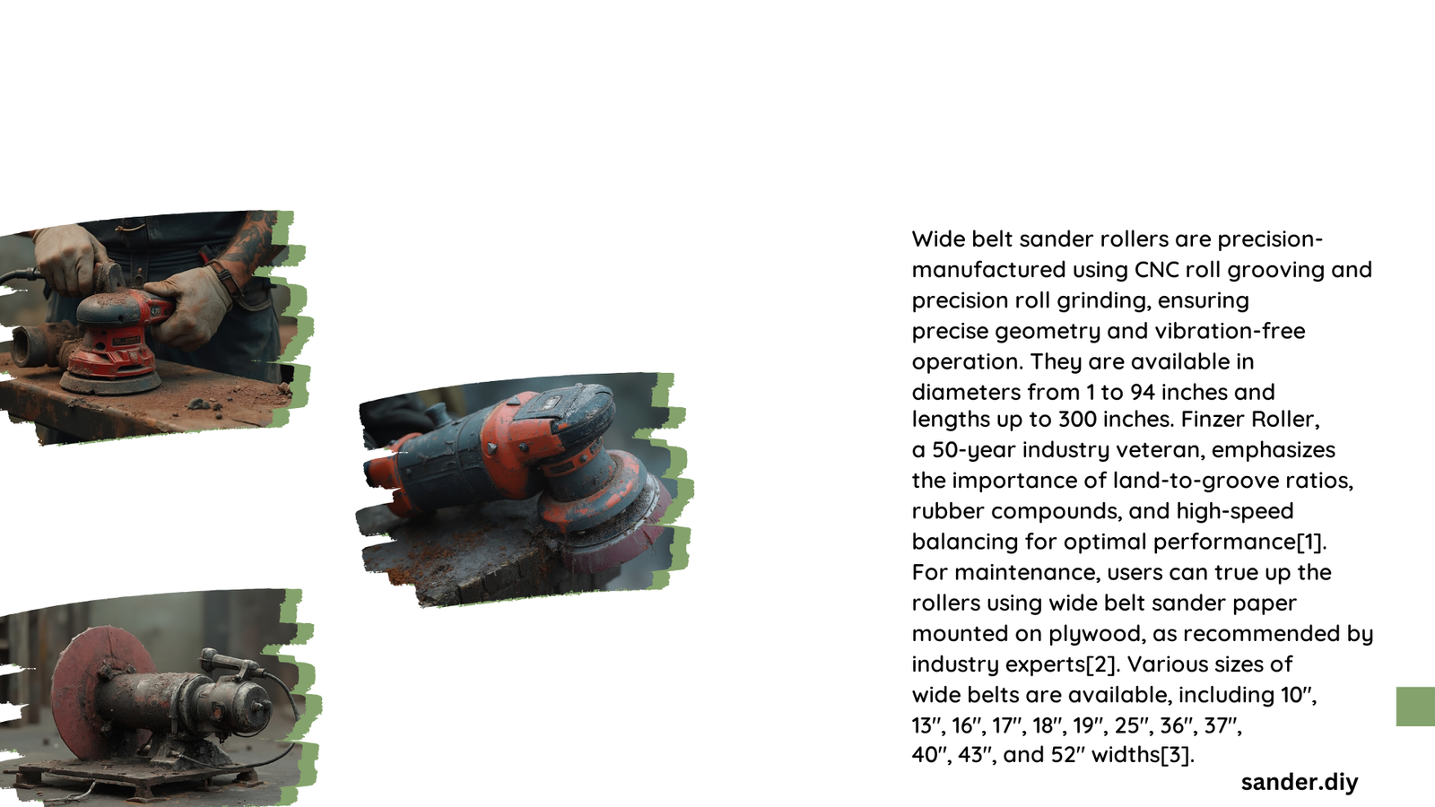 wide belt sander rollers
